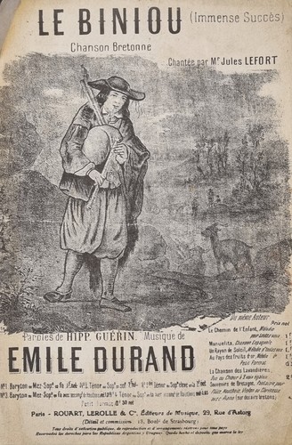 Estampe biniou chanson - "le,