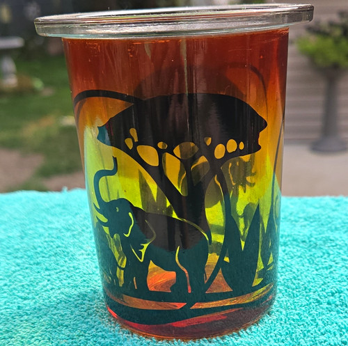 Partylite amber glass elephant - amber,