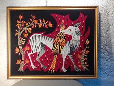 CANEVAS TAPISSERIE VINTAGE 60-70 LURÇAT PICARD LEDOUX encadré chien stylisé abst