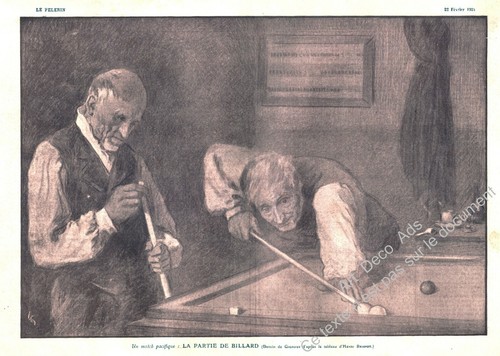1932 partie billard - partie, de