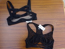 Lot 2 Soutien gorge à armatures microfibre noir tulle chair UNDIZ taille S Neuf