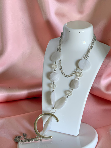 Collier grosse perle blanche