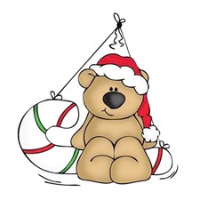 TAMPONS TRANSPARENTS OURSON SUR CONFISERIE DE NOEL MARIANNE DESIGN 63x70mm (116)