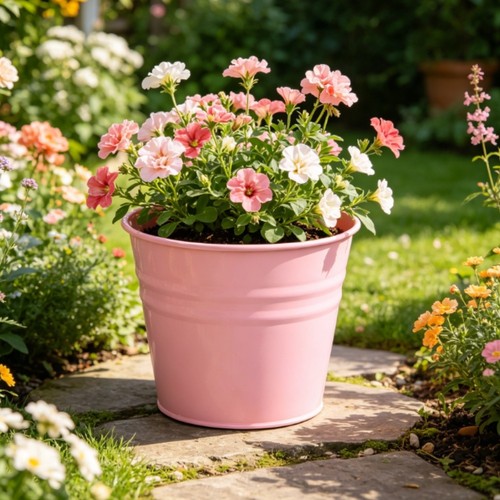 Pot fleurs métal - pot, de