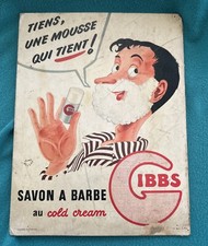 Ancien carton publicitaire GIBBS  PLV Savon À Barbe