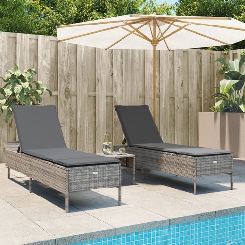 Lot chaises longues avec - 2,