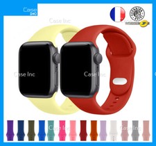 Bracelet Silicone Sport pour Apple Watch 38 40 41 42 44 45 mm Serie 8 7 6 5 4 SE