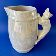 Pichet Faïence renard ou chat Art Déco Made in Czechoslovakia lusterware vintage