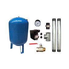 Kit Surpresseur Eau Vertical 100l - 1" Avec Pressostat Et Manomètre