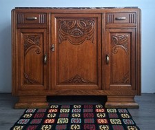 Buffet art déco plateau marbre, meuble vaisselier ancien