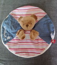 Doudou plat rond ours marron