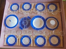 Dinette ancienne en plastique très grande boite complète jamais joué 52,5x44 cm