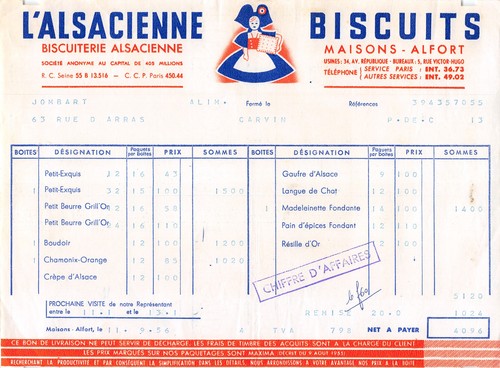 1956 biscuiterie alsacienne - alsacienne, l