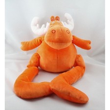 Doudou élan cerf renne orange