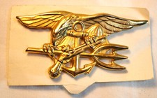 Insigne Original Vietnam Era Navy Seal Gold Officers Pin Badge ANTAYA SDC24KAM00