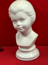 Buste céramique Biscuit sur socle porcelaine - XXè - 20 cm