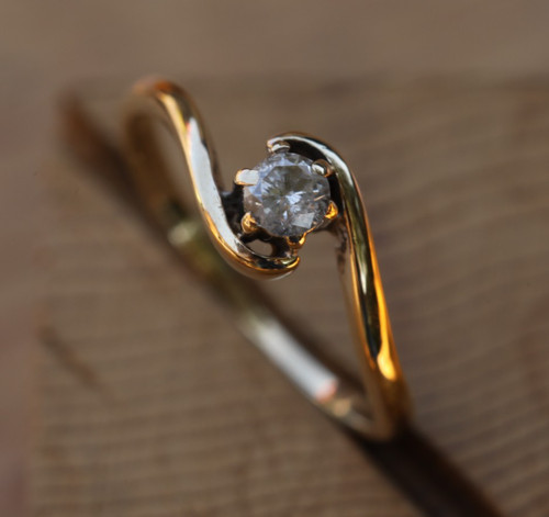 Bague solitaire 9ct jaune - solitaire,