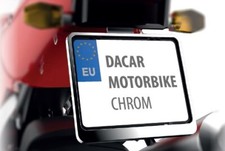 CADRE DE PLAQUE D'IMMATRICULATION MOTO/MOTO COULEUR CHROME