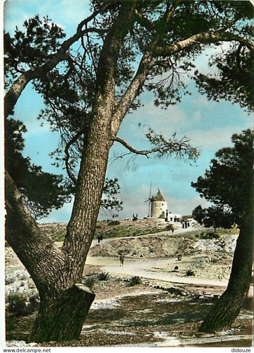 Carte postale moulin à vent - carte,