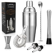 Cocktail Set Bar Kit Set 7Pièces Cocktail Shaker 750ml Kit Barman Shaker à Co...