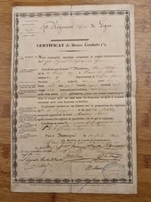 Magnifique Certificat De Bonne Conduite très très ancien (1843)
