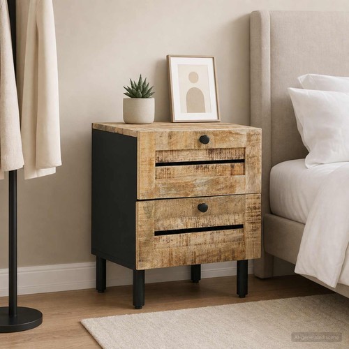 Table chevet naturel - table,