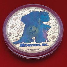 Médaille - Monstres et Compagnie  disney - dorure à l'or fin 24 carats BE neuve 