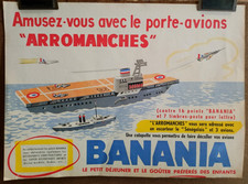 Affiche originale ancienne Banania porte-avions Arromanches /RS416