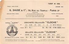 1921  TARIF DRAPEAUX G.DAUDE