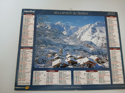 Calendrier almanachs poste - la,