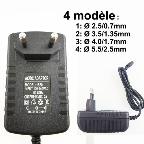 15v 2000ma plug chargeur - 2000ma,