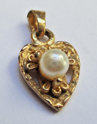 Ancien pendentif coeur - , plaqué