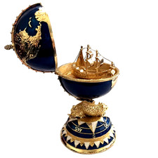 copie Oeuf Faberge Globe et Bateau/ Oeuf collection qualité musée/ Fabergé egg 