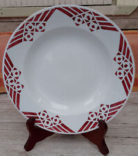 Rare assiette creuse « Céranord St Amand » modèle Montréal bordeaux géométrique
