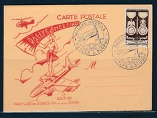 ( carte meeting  rallye  hélicoptère  avion 85 les Sables d' Olonne      1952