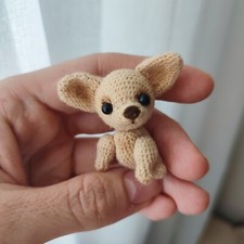 Chihuahua crochet. Miniature dog. Mini amigurumi. Dog for dollhouse