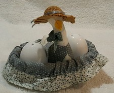 Cloth Goose & White Ceramic