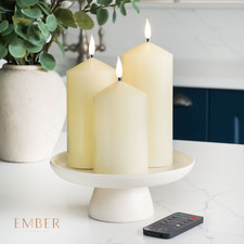 Bougie LED Électrique Sans Flamme Clignotante En Cire Ivoire Alimentée Par Piles