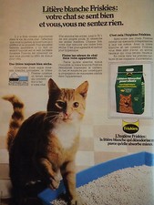 PUBLICITÉ 1978 LITIÈRE BLANCHE FRISKIES VOTRE CHAT SE SENT BIEN - ADVERTISING
