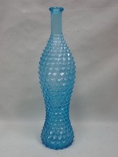 Ancienne bouteille  carafe  Genie  Empoli pointe de diamant bleu