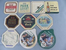 Lot de 10 SOUS BOCK différents PARKBRÄU PARK beer mats bierviltje Bierdeckel D19