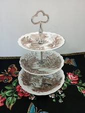 Présentoir à Gâteaux 3 Étages Vintage Anglais