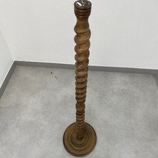 Grand Magnifique Pied de Lampe en Bois Tourné 1960' à Réélectrifier Lampadaire