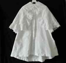 French Christening Cape Vintage in Cotton Pique with Exceptional Hand Embroidery