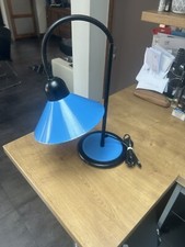Lampe De Bureau Flexible Aluminor Bleu Et Noir Bon État Années 70 Vintage Rétro