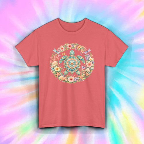 Sea turtle floral mandala - sea,