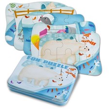 Puzzle Animaux Enfant 2 3 4 Ans,Puzzles en Bois avec Boîte, Jouet Éducatif Mo...