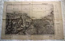 ORIGINAL 1941 GERMAN MAP: "CAEN!" D-DAY GOLD, JUNO, SWORD + PEGASUS BRIDGE!!!