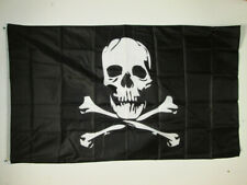 DRAPEAU PIRATE TÊTE DE MORT ET OS 150x90cm - DRAPEAU CORSAIRE 90 x 150 cm Polyes