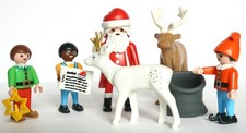 PLAYMOBIL Père Noel - lutins / elfe - renne / faon - hotte - liste - magique